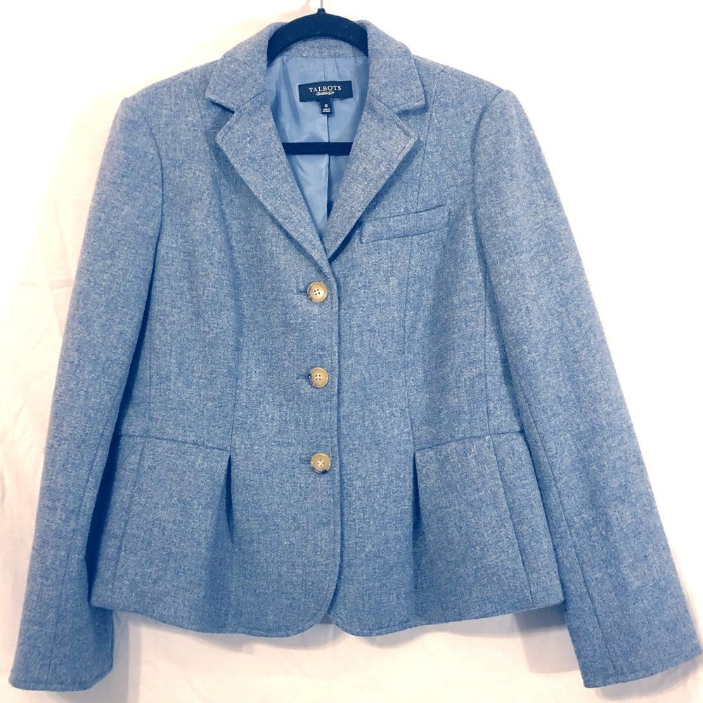 Talbots Light Blue Blazer with Gold Buttons